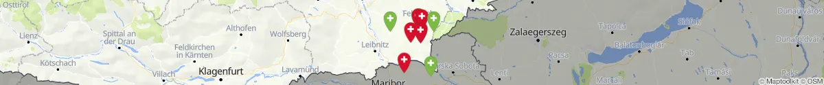 Kartenansicht für Apotheken-Notdienste in der Nähe von Straden (Südoststeiermark, Steiermark)